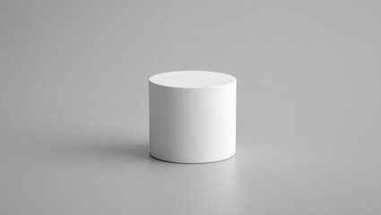 White Cylindrical Pedestal on Gray Background white cylinder
