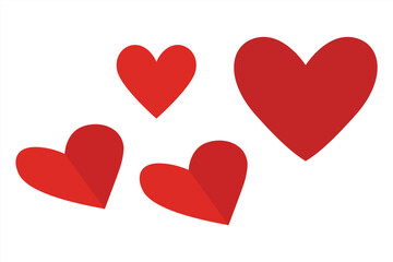 Love heart icons. Set of Valentine's day hand drawn decorative heart elements. Set of heart icons different style red color. Heart elements for valentine message. Love passion concept. EPS