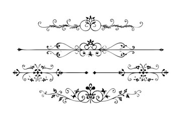 Obraz premium Elegant floral design elements for vintage wedding invitations