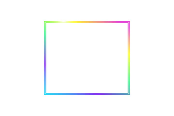 Gradient color double square frame on black background for digital design elements