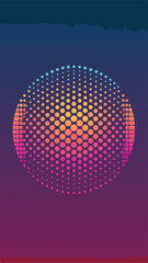 Gradient dot circle design with modern abstract style on transparent background