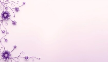 Elegant pastel background with purple floral ornaments on the corners design