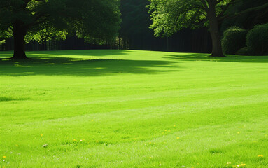Obraz premium green grass and trees
