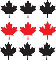 Fototapeta premium canadian flag set, canadian maple leaves, leaf, maple, autumn, canada, flag, 