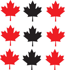 set of maple leaves