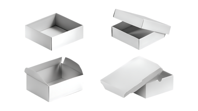Cardboard Boxes Packaging Solutions for Business On Transparent Background