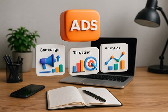 Captivating image symbolizing the heart of advertising, digital marketing, and data-driven insights, all centered around enhancing campaign and campaign effectiveness.