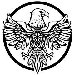 Regal Eagle Emblem: American Spirit Shield Silhouette