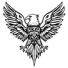 Majestic Ascent: Ornate American Eagle Silhouette