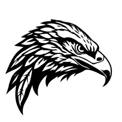 Fierce Patriot: Detailed American Eagle Head Silhouette