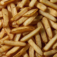 Photorealistic fries flat lay