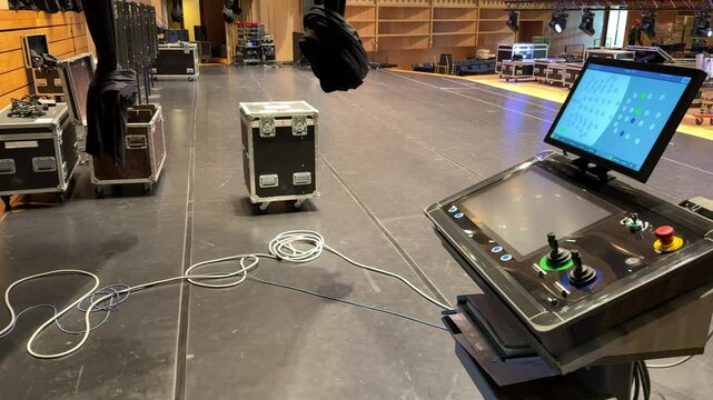 flight cases on venue stage