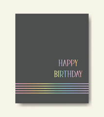Cute card illustration. Card with pastel rainbow stripes. Minimal template with colorful design. Can be used for mother's day, birthday, valentine's day. Thank you card vector. 