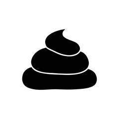 Dog poo silhouette vector flat design.