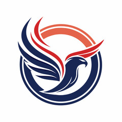 Naklejka premium American eagle logo vector art illustration