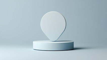 Light Blue Location Marker on Cylindrical Pedestal