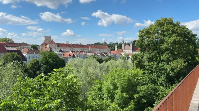 Steyr historic city center with Lamberg castle