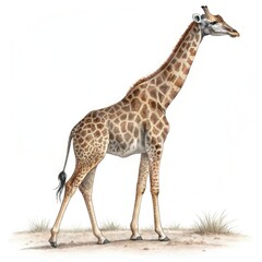 Fototapeta premium giraffe isolated on white