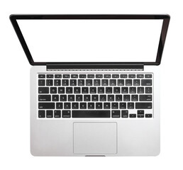 Laptop Notebook with transparent screen and transparent background