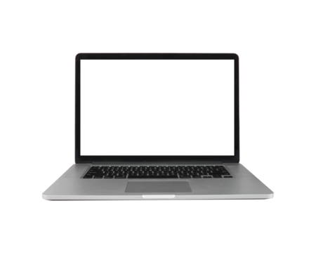 Laptop Notebook with transparent screen and transparent background - Powered by Adobe