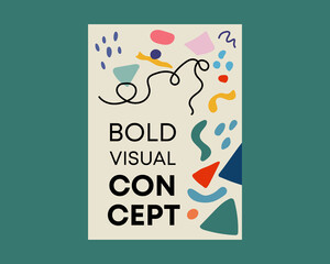 Bold Visual Concept Cubist Face Poster Vector Illustration for Abstract Art Themes in Vibrant Style for Modern Decor