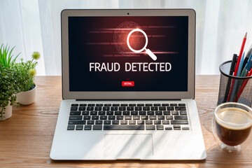 Cyber security software show alert of cyber attack for protection snugly. Danger from virus,...