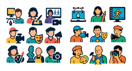 Fototapeta premium Creative Artist Icons