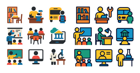 Colorful Learning Environments Icons