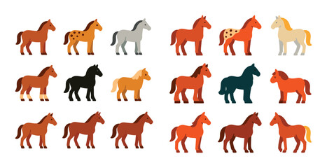 Colorful Horse Icons