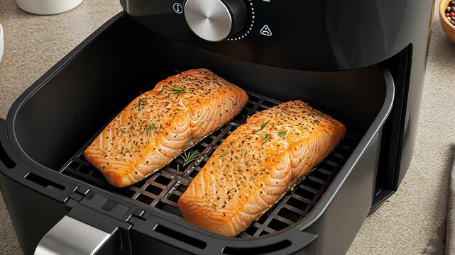 Deliciously crispy salmon in air fryer: stepbystep cooking process for perfect healthier meals