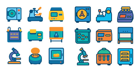 Biology Lab Icon Set