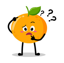 Cute Hand Drawn Orange Face Unsure Questioning