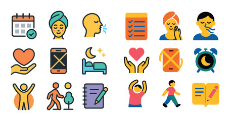Fototapeta premium Self-Care Ritual Icons
