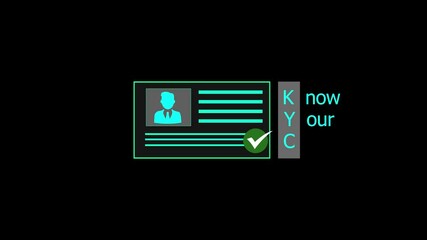 Know your customer concept. Person holding KYC card on virtual screen. Business verifying the identity of clients for KYC financial client authentication. Personal information for identification. - Powered by Adobe