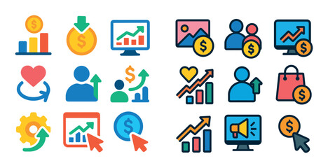 Fototapeta premium ROI Metrics Icons