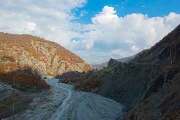 The mountains of Azerbaijan and the road are very picturesque
