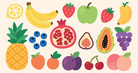 A seamless pattern featuring vibrant red strawberries with green leaves and small white flowers, set against a soft pink background. The strawberries are illustrated in various sizes and orientations,