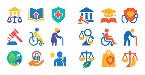Fototapeta premium Public Interest Law Icons