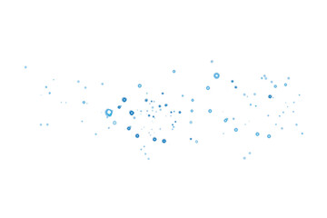 Watercolor blue splatters isolated on a black background artistic design element