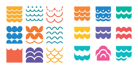 Colorful Scallop Icon Set
