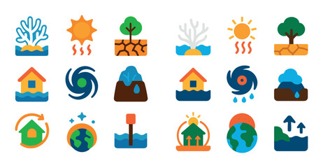 Fototapeta premium Climate Phenomena Icons
