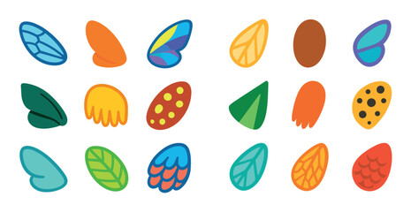 Colorful Insect Wing Icons