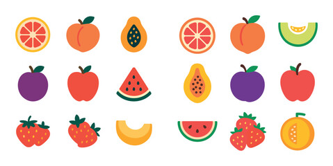 Low-Calorie Fruit Icons