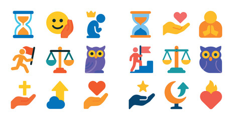 Fototapeta premium Virtues Icon Set
