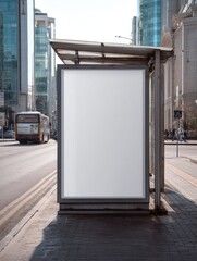 Mockup poster city box. Template poster advertising citylight. City format board, urban style, billboard in city. Mockup poster, city light box, street billboard, citylight. Realistic style photo