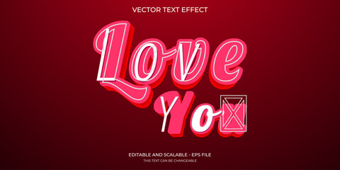 Romantic 3D Love Text Effect for Valentine's Day Design