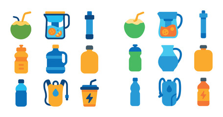 Colorful Hydration Icons