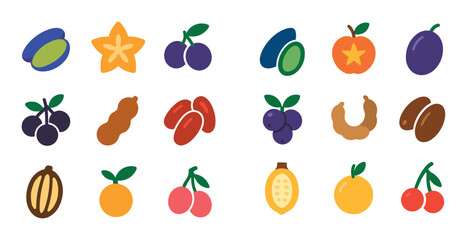 Colorful African Fruit Icons