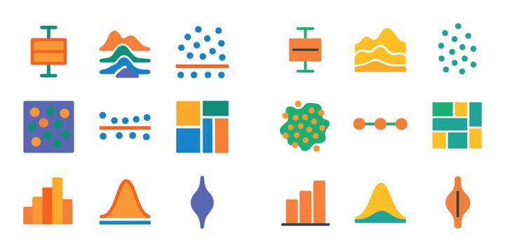 Colorful Chart Icon Set