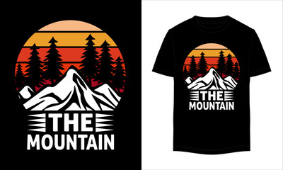 The Mountain t-shirt design. Outdoor t shirt design. t-shirt design vector for print. Camping logo design vector illustration.
